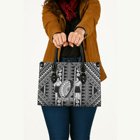 Fiji Custom Rugby National Heritage Leather Bag Black Traditional Masi Inspired