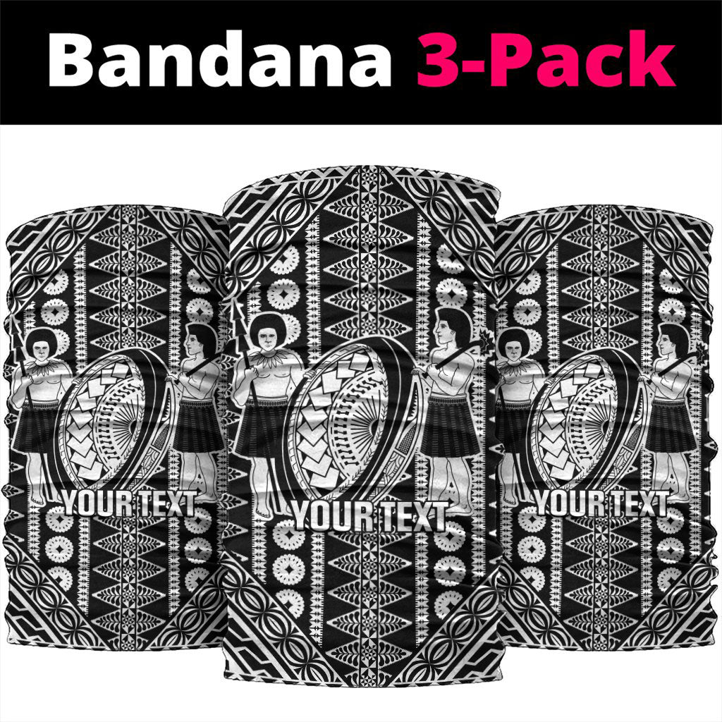 Fiji Custom Rugby National Heritage Neck Gaiter Black Traditional Masi Inspired LT9 package One Size: 25*50cm Black - Polynesian Pride