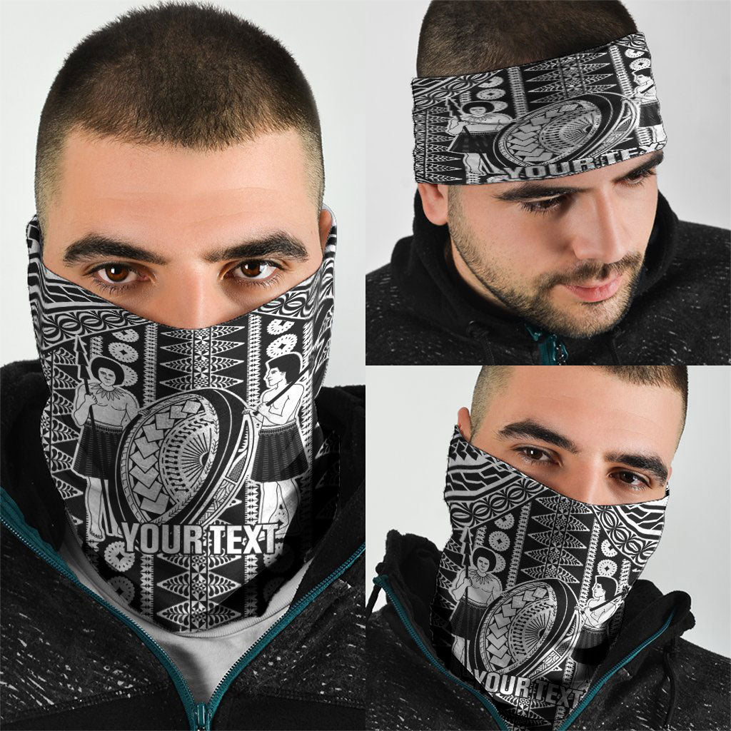 Fiji Custom Rugby National Heritage Neck Gaiter Black Traditional Masi Inspired