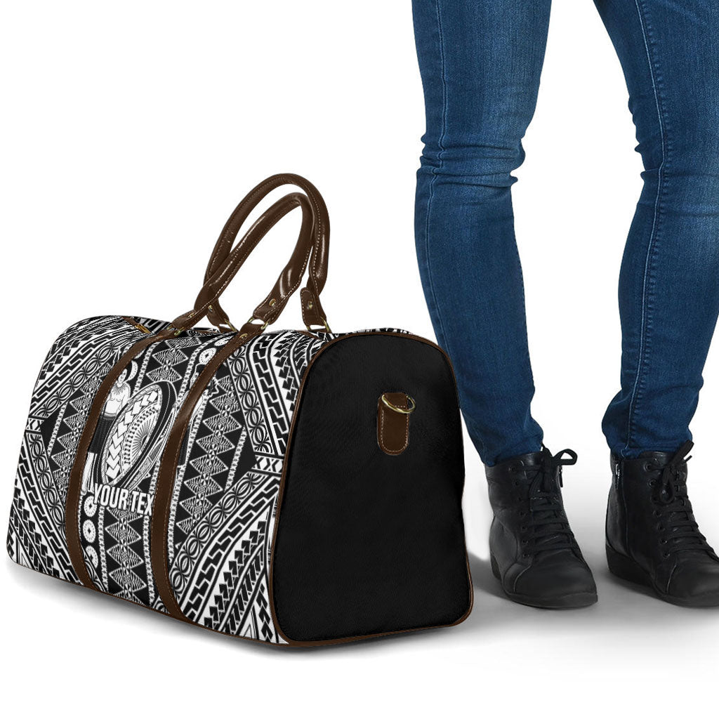 Fiji Custom Rugby National Heritage Travel Bag Black Traditional Masi Inspired