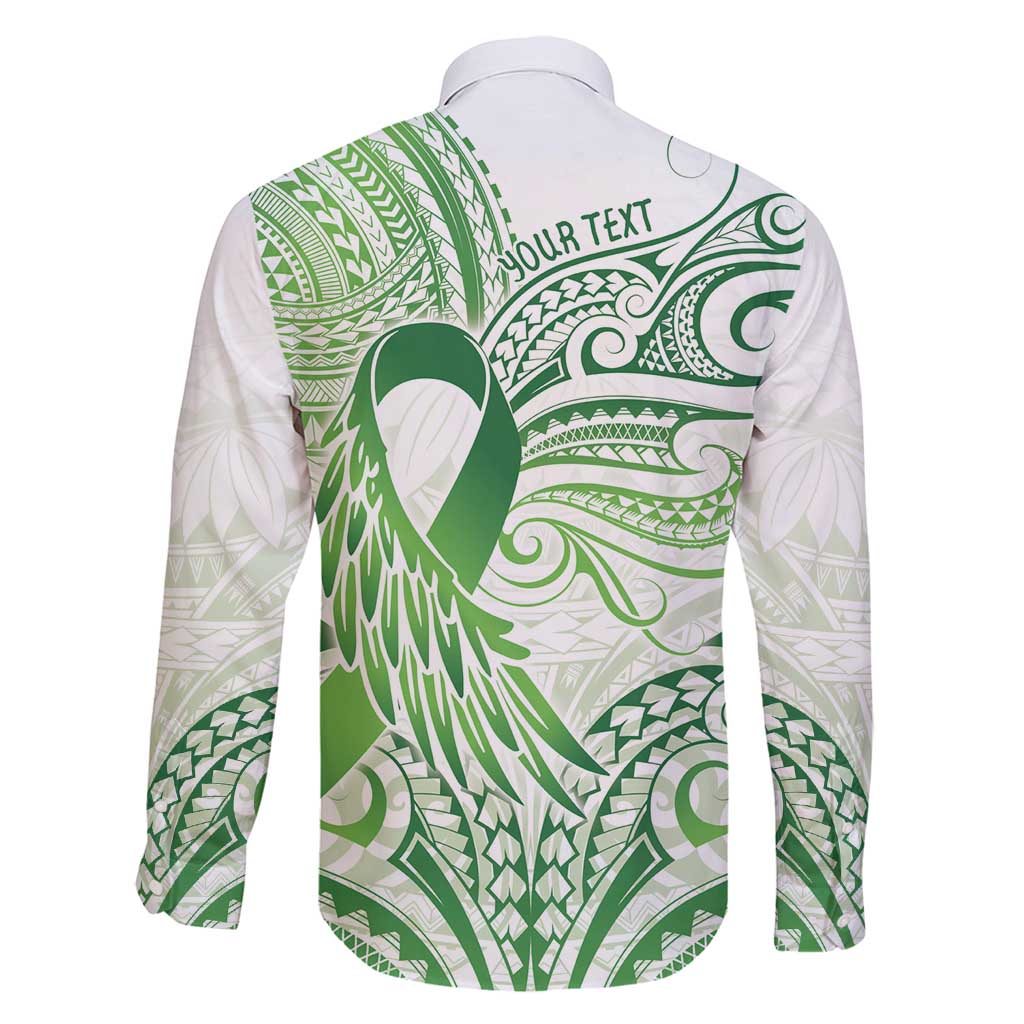 Its Okay Green Ribbon Personalised Family Matching Long Sleeve Bodycon Dress and Hawaiian Shirt Polynesian Depression Awareness LT9 - Polynesian Pride