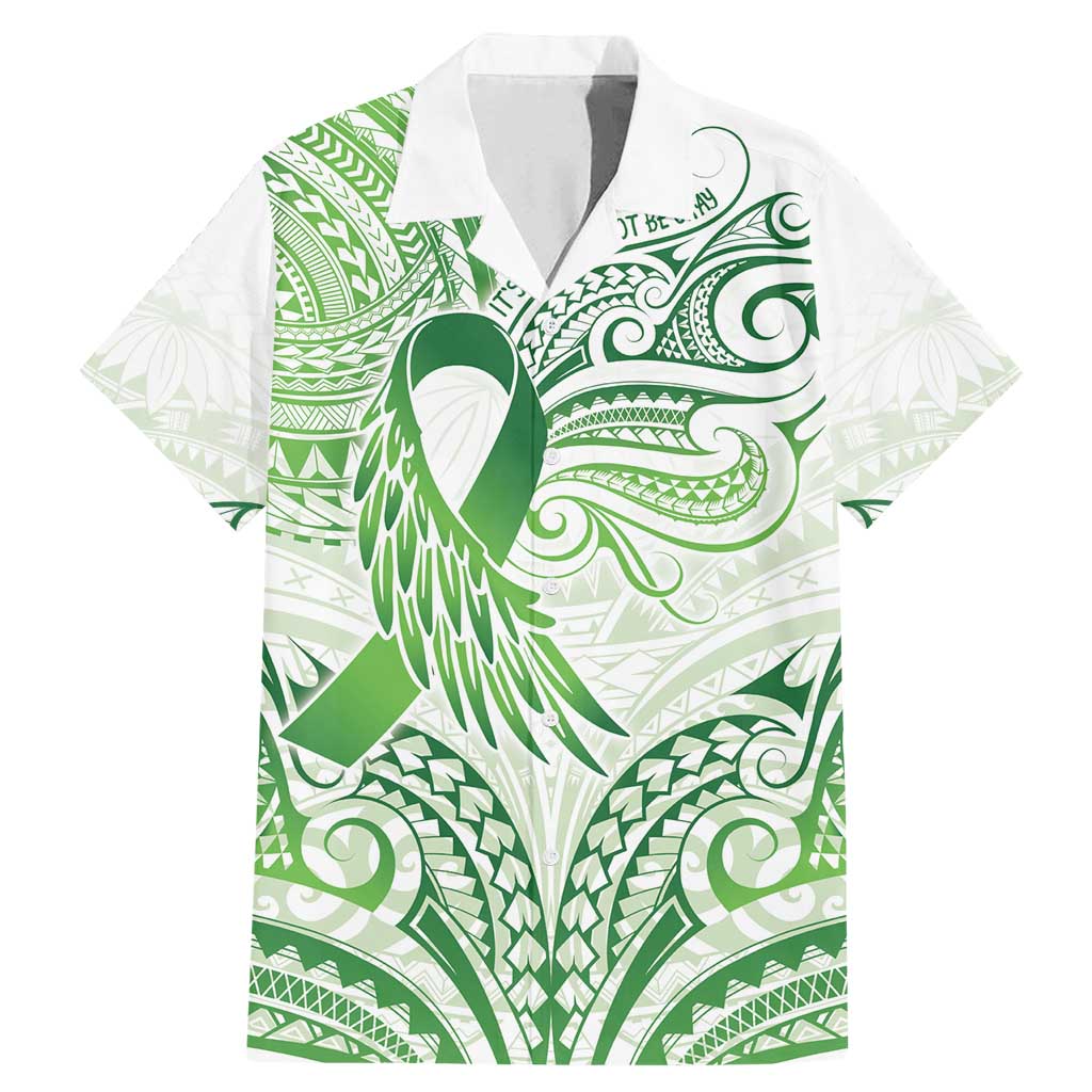 Its Okay Green Ribbon Personalised Family Matching Mermaid Dress and Hawaiian Shirt Polynesian Depression Awareness LT9 Dad's Shirt - Short Sleeve Green - Polynesian Pride