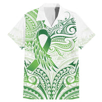 Its Okay Green Ribbon Personalised Family Matching Mermaid Dress and Hawaiian Shirt Polynesian Depression Awareness LT9 Dad's Shirt - Short Sleeve Green - Polynesian Pride