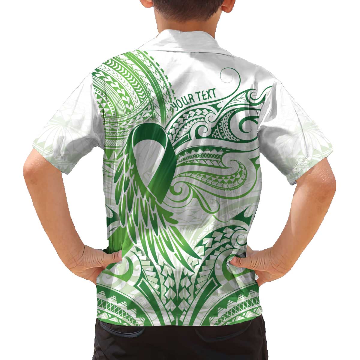 Its Okay Green Ribbon Personalised Family Matching Puletasi and Hawaiian Shirt Polynesian Depression Awareness LT9 - Polynesian Pride