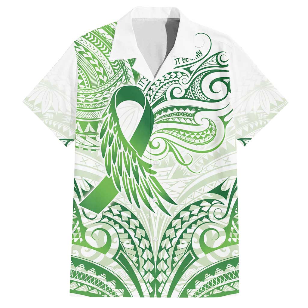 Its Okay Green Ribbon Personalised Family Matching Tank Maxi Dress and Hawaiian Shirt Polynesian Depression Awareness LT9 Dad's Shirt - Short Sleeve Green - Polynesian Pride