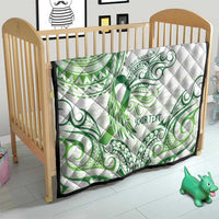 Its Okay Green Ribbon Personalised Quilt Polynesian Depression Awareness