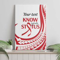 Know Your Status Red Ribbon Personalised Canvas Wall Art Polynesian AIDS Awareness