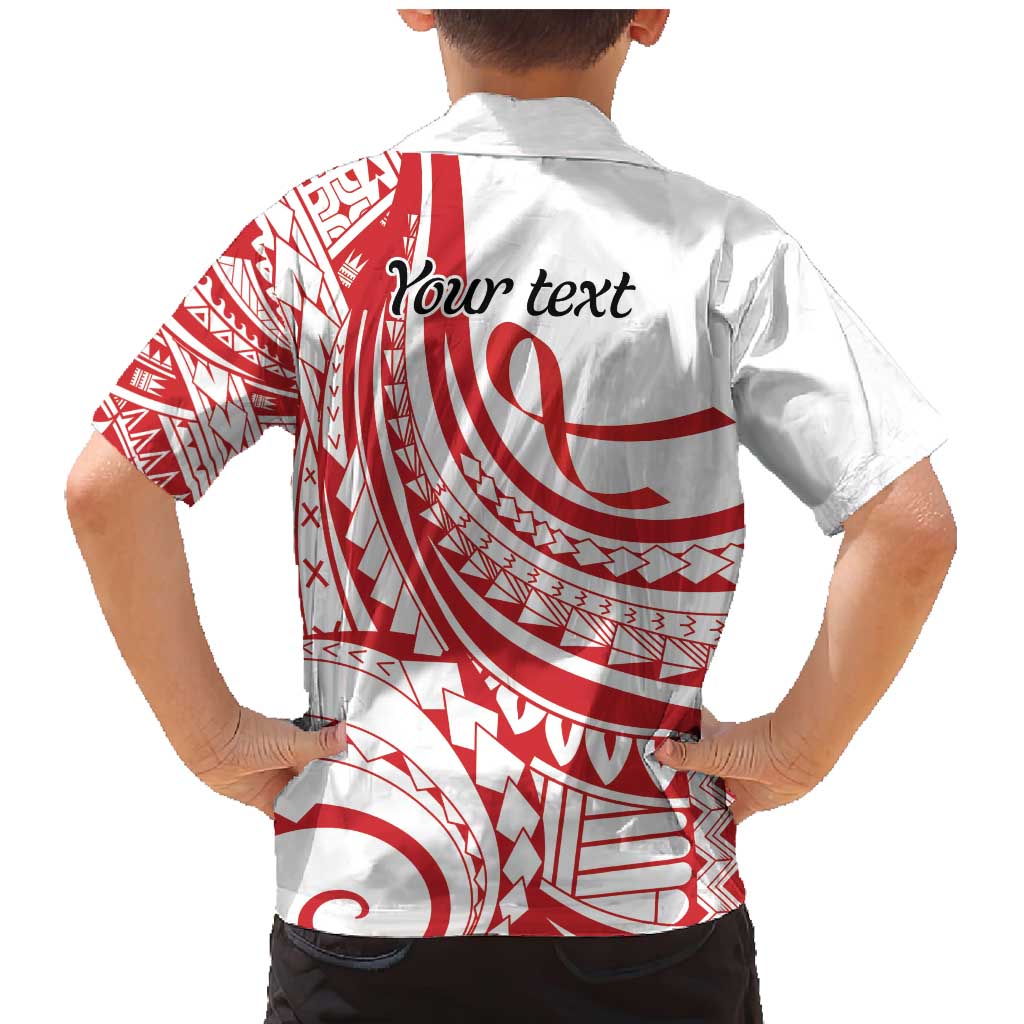 Know Your Status Red Ribbon Personalised Family Matching Mermaid Dress and Hawaiian Shirt Polynesian AIDS Awareness LT9 - Polynesian Pride