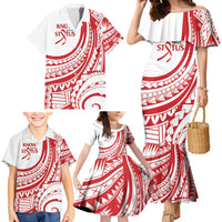 Know Your Status Red Ribbon Personalised Family Matching Mermaid Dress and Hawaiian Shirt Polynesian AIDS Awareness LT9 - Polynesian Pride