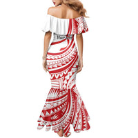 Know Your Status Red Ribbon Personalised Family Matching Mermaid Dress and Hawaiian Shirt Polynesian AIDS Awareness LT9 - Polynesian Pride