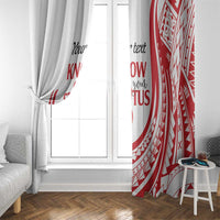 Know Your Status Red Ribbon Personalised Window Curtain Polynesian AIDS Awareness