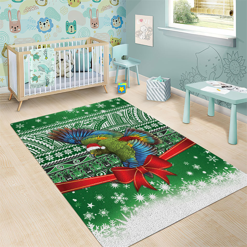 New Zealand Kea Bird Christmas Area Rug Maori Inspired Knitted Patterns LT9 - Polynesian Pride