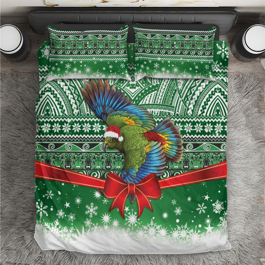 New Zealand Kea Bird Christmas Bedding Set Maori Inspired Knitted Patterns