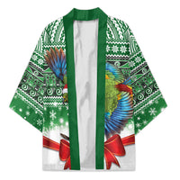 New Zealand Kea Bird Christmas Kimono Maori Inspired Knitted Patterns LT9 Unisex Green - Polynesian Pride
