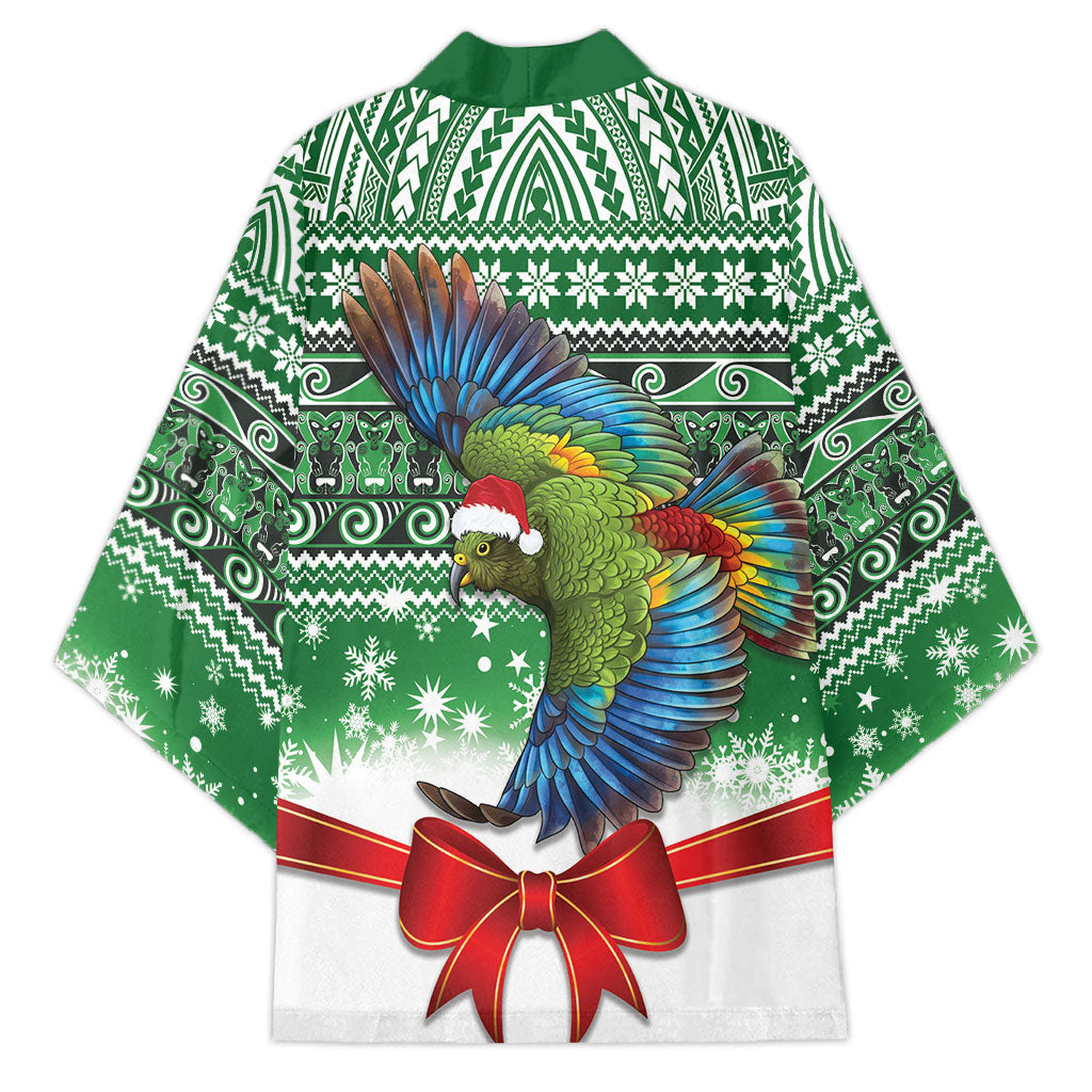 New Zealand Kea Bird Christmas Kimono Maori Inspired Knitted Patterns LT9 - Polynesian Pride