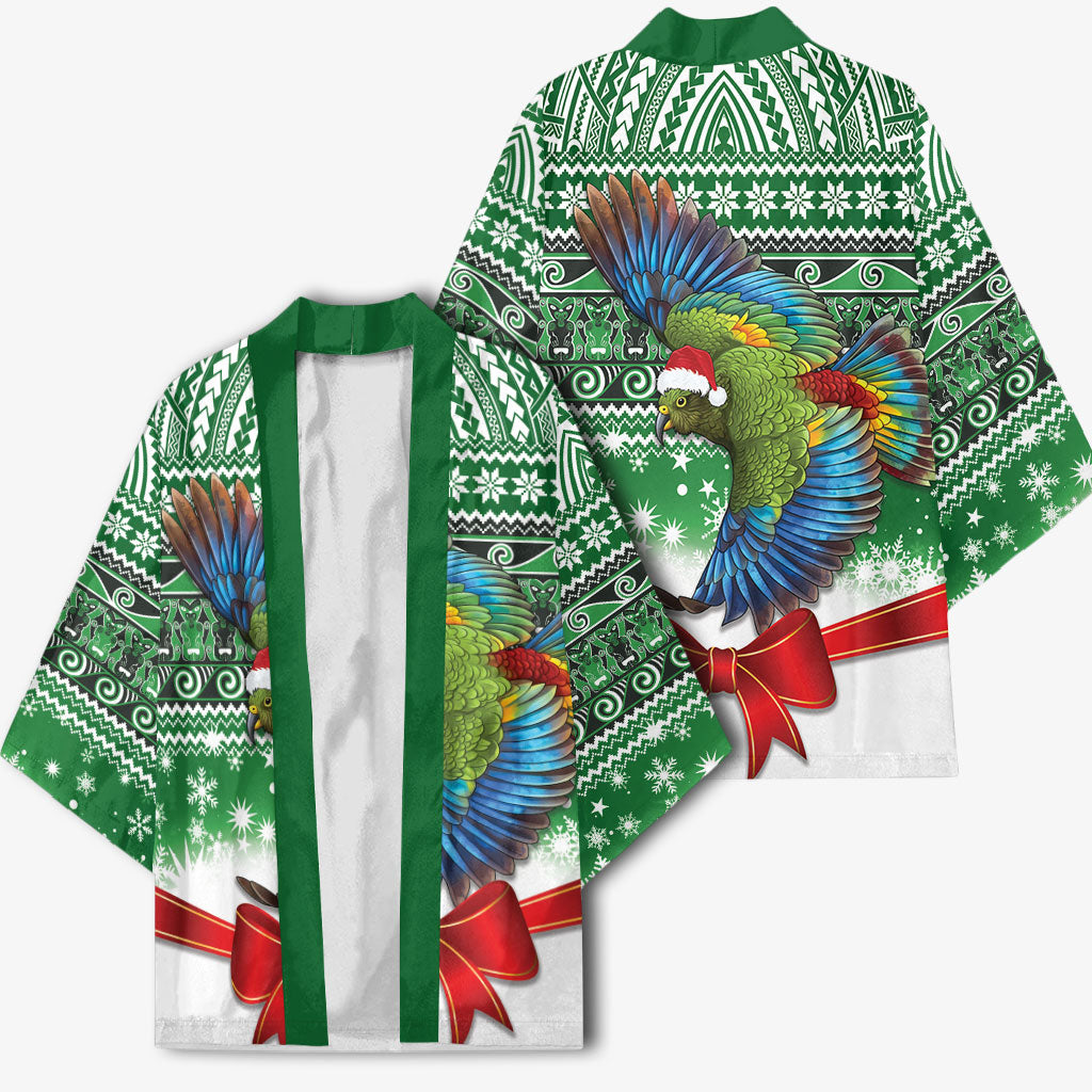 New Zealand Kea Bird Christmas Kimono Maori Inspired Knitted Patterns LT9 - Polynesian Pride