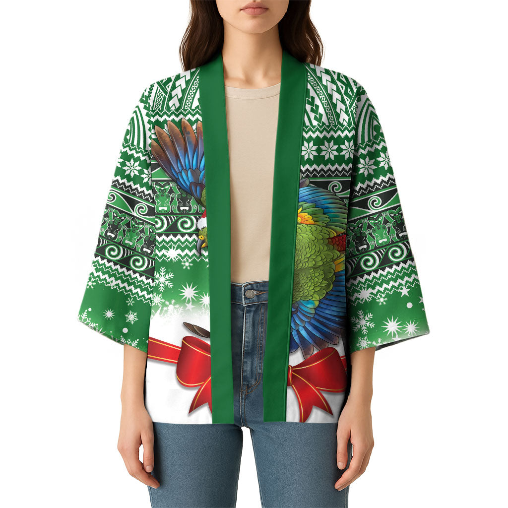 New Zealand Kea Bird Christmas Kimono Maori Inspired Knitted Patterns LT9 - Polynesian Pride