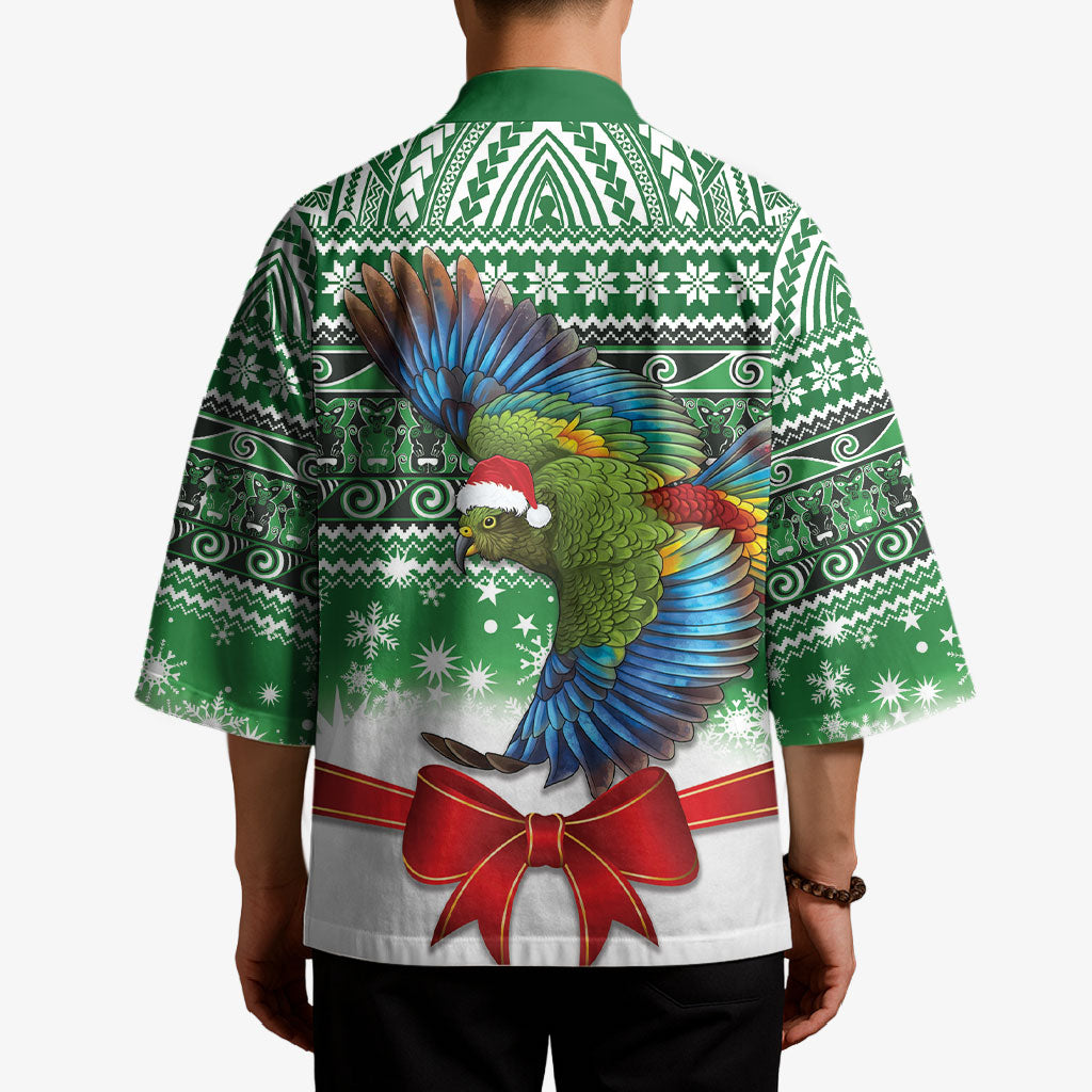 New Zealand Kea Bird Christmas Kimono Maori Inspired Knitted Patterns LT9 - Polynesian Pride