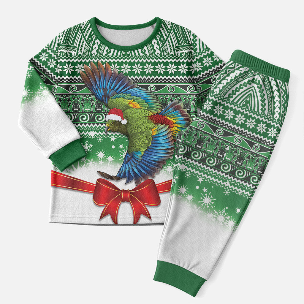 New Zealand Kea Bird Christmas Pajama Set Maori Inspired Knitted Patterns