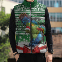 New Zealand Kea Bird Christmas Sleeveless Puffer Jacket Maori Inspired Knitted Patterns LT9 - Polynesian Pride
