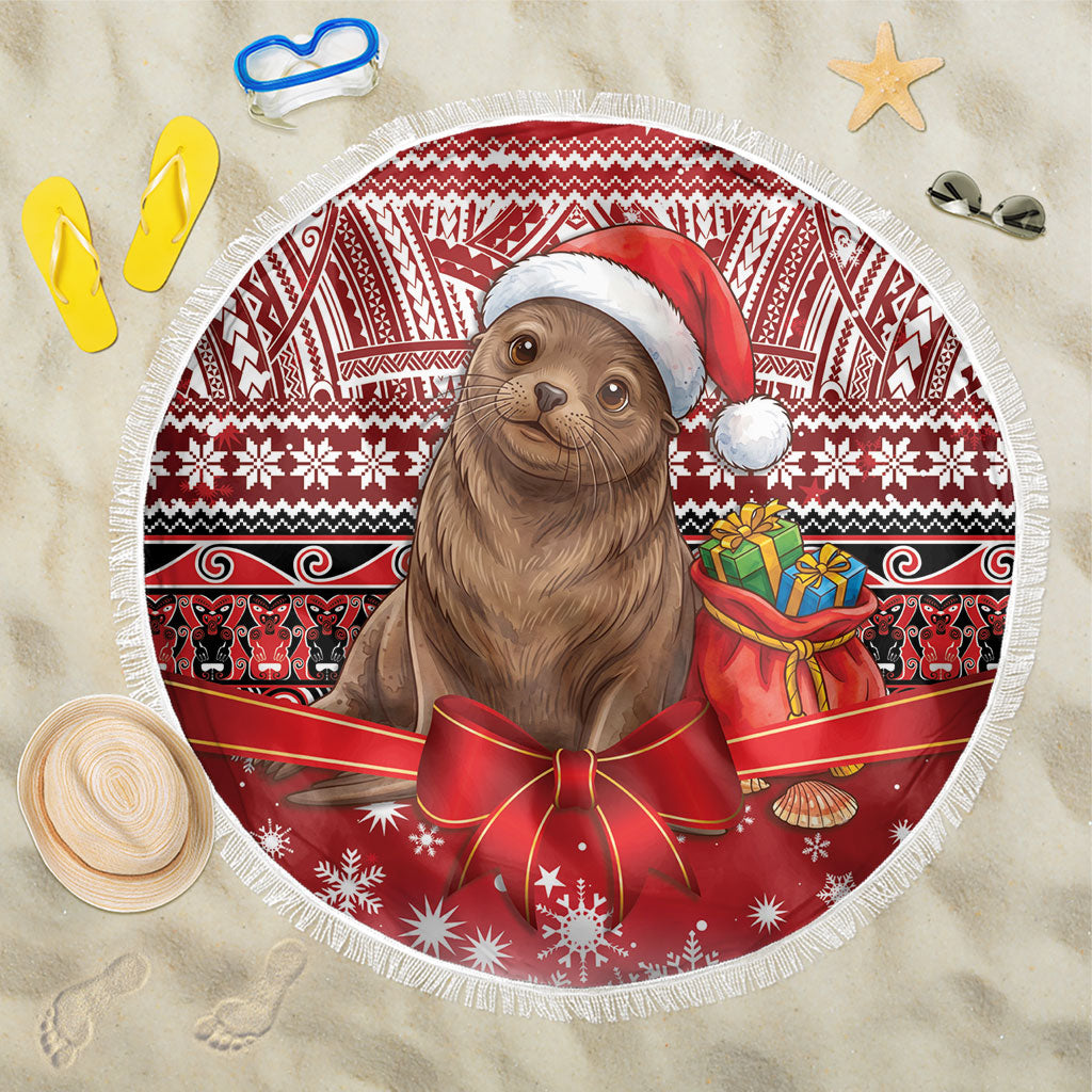 New Zealand Kekeno Seal Christmas Beach Blanket Maori Inspired Knitted Patterns