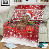 New Zealand Kekeno Seal Christmas Blanket Maori Inspired Knitted Patterns LT9 - Polynesian Pride