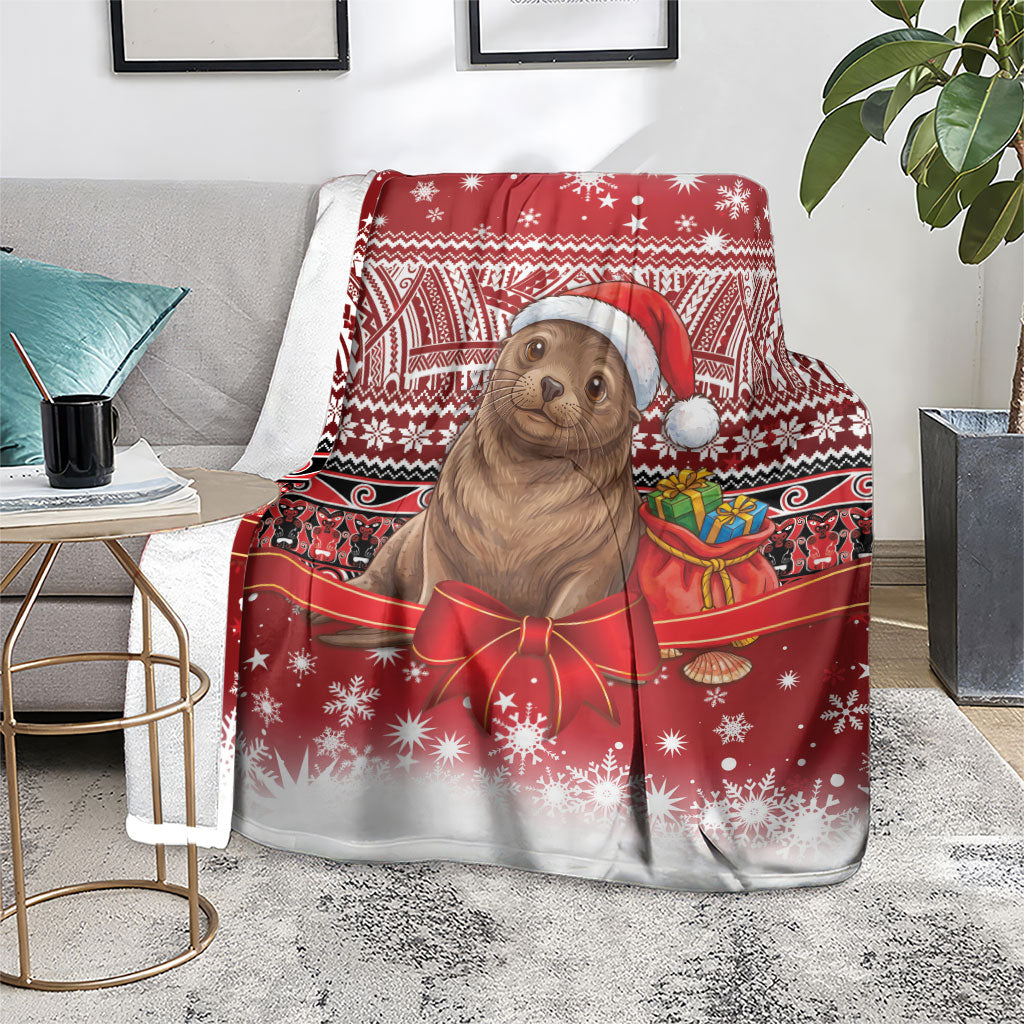 New Zealand Kekeno Seal Christmas Blanket Maori Inspired Knitted Patterns LT9 - Polynesian Pride
