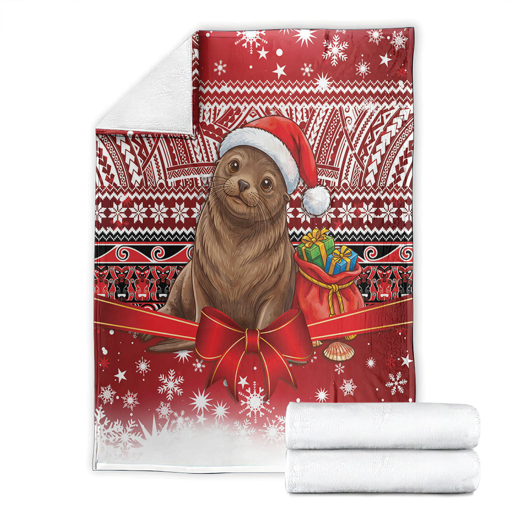 New Zealand Kekeno Seal Christmas Blanket Maori Inspired Knitted Patterns LT9 - Polynesian Pride