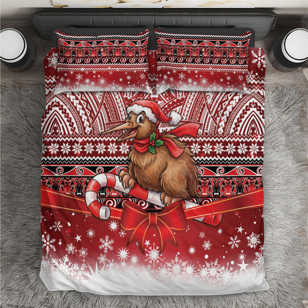 New Zealand Kiwi Bird Christmas Bedding Set Maori Inspired Knitted Patterns
