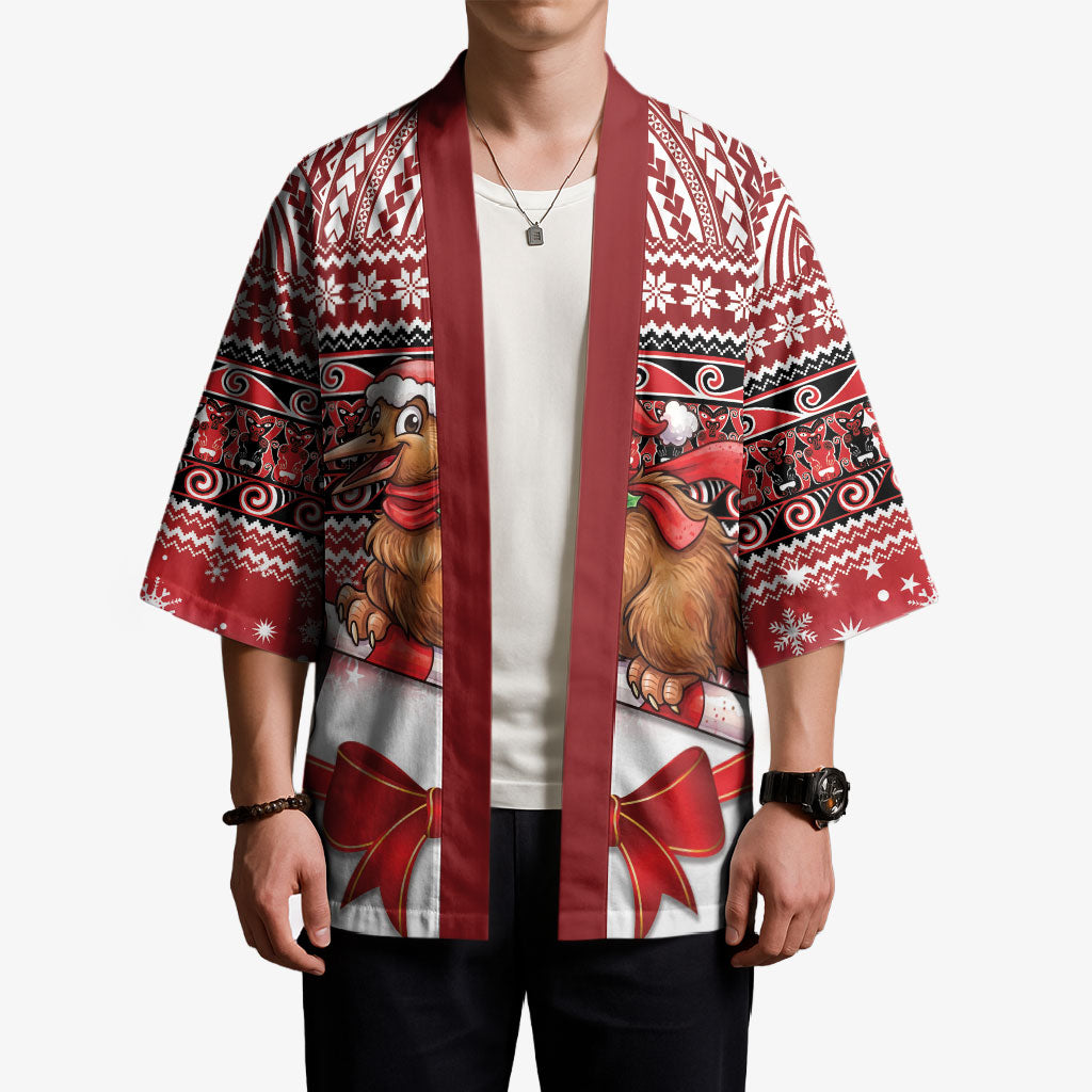New Zealand Kiwi Bird Christmas Kimono Maori Inspired Knitted Patterns LT9 - Polynesian Pride