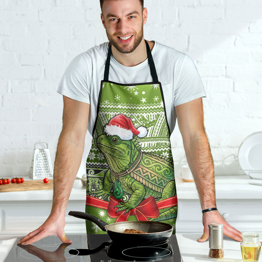 New Zealand Tuatara Christmas Apron Maori Inspired Knitted Patterns LT9 - Polynesian Pride