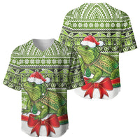 New Zealand Tuatara Christmas Baseball Jersey Maori Inspired Knitted Patterns LT9 - Polynesian Pride
