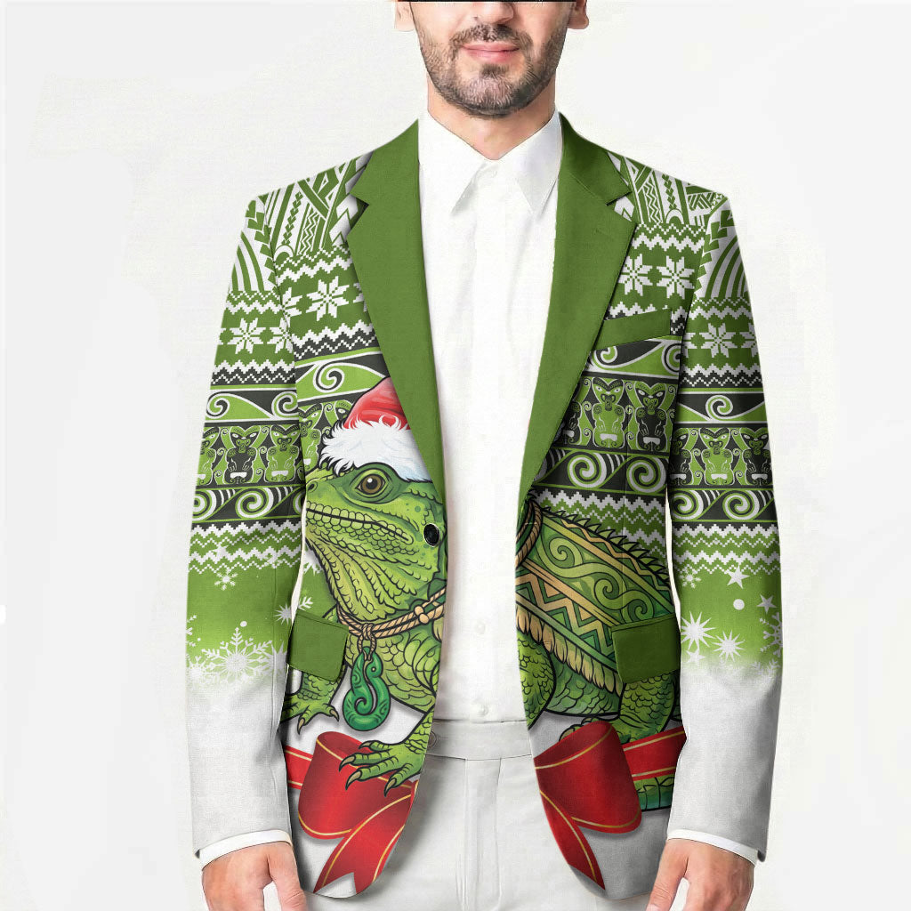 New Zealand Tuatara Christmas Blazer Maori Inspired Knitted Patterns LT9 - Polynesian Pride