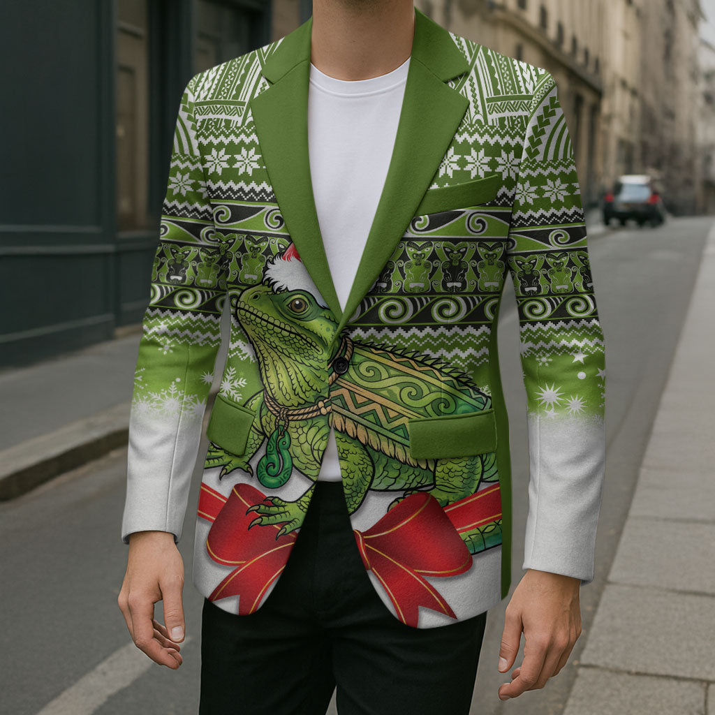 New Zealand Tuatara Christmas Blazer Maori Inspired Knitted Patterns LT9 - Polynesian Pride