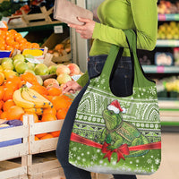 New Zealand Tuatara Christmas Grocery Bag Maori Inspired Knitted Patterns LT9 - Polynesian Pride