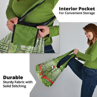 New Zealand Tuatara Christmas Grocery Bag Maori Inspired Knitted Patterns LT9 - Polynesian Pride