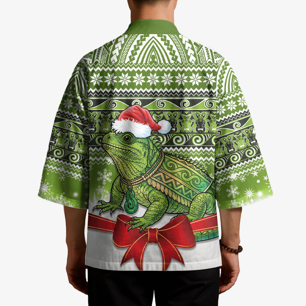 New Zealand Tuatara Christmas Kimono Maori Inspired Knitted Patterns LT9 - Polynesian Pride