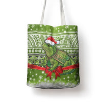 New Zealand Tuatara Christmas Tote Bag Maori Inspired Knitted Patterns LT9 - Polynesian Pride