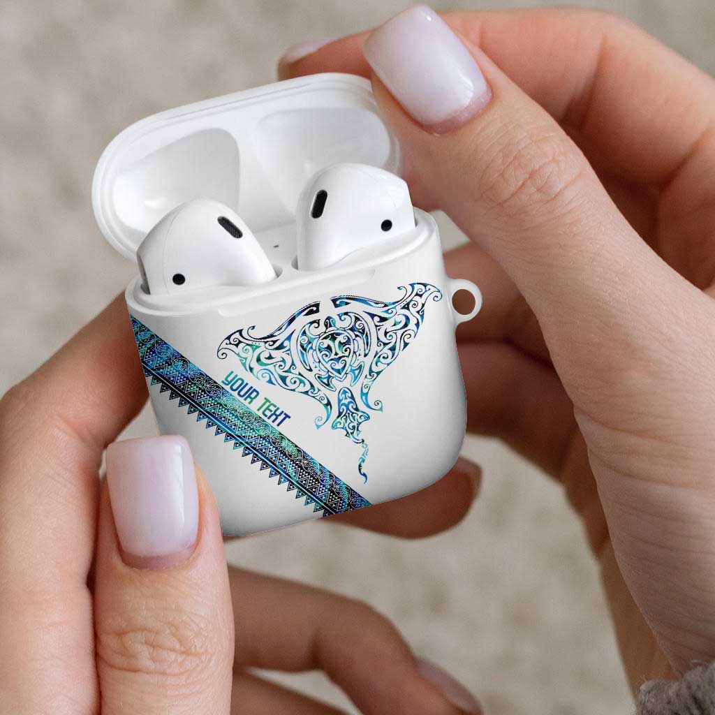 Kahui Whetu Paua shell Kowhaiwhai Taniko Personalised AirPods Case Manta Ray Shark-Turtle Maori Tribal Style LT9 - Polynesian Pride