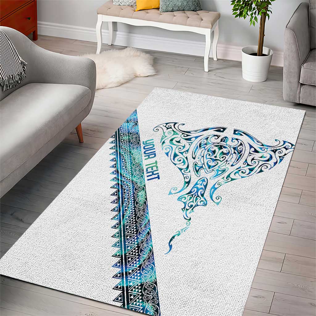 Kahui Whetu Paua shell Kowhaiwhai Taniko Personalised Area Rug Manta Ray Shark-Turtle Maori Tribal Style LT9 - Polynesian Pride