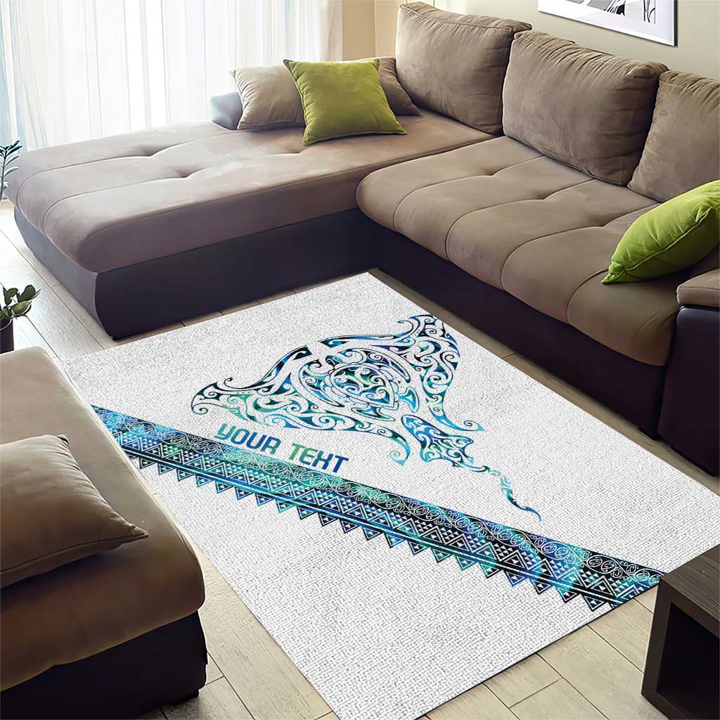 Kahui Whetu Paua shell Kowhaiwhai Taniko Personalised Area Rug Manta Ray Shark-Turtle Maori Tribal Style LT9 - Polynesian Pride