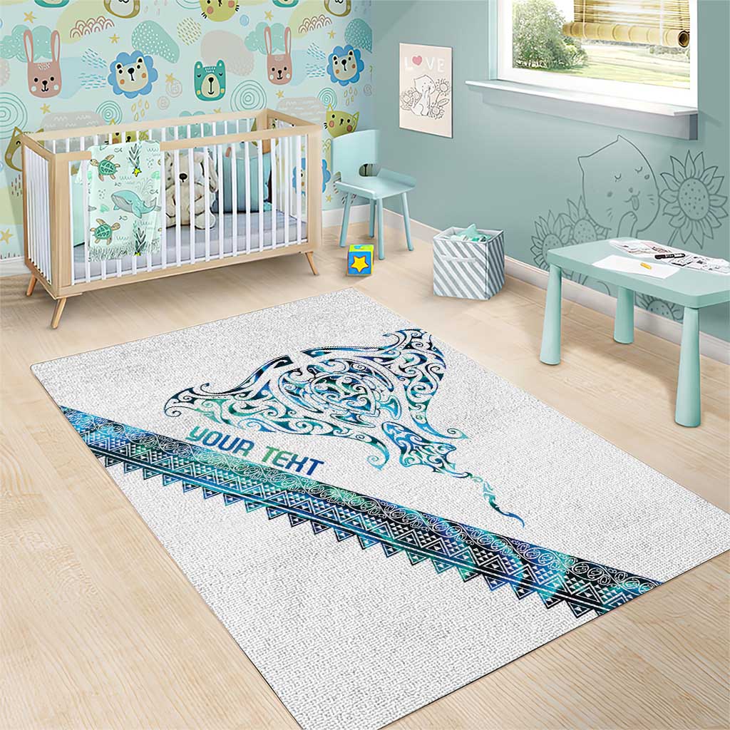 Kahui Whetu Paua shell Kowhaiwhai Taniko Personalised Area Rug Manta Ray Shark-Turtle Maori Tribal Style LT9 - Polynesian Pride