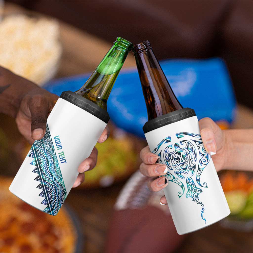 Kahui Whetu Paua shell Kowhaiwhai Taniko Personalised 4 in 1 Can Cooler Tumbler Manta Ray Shark-Turtle Maori Tribal Style LT9 - Polynesian Pride