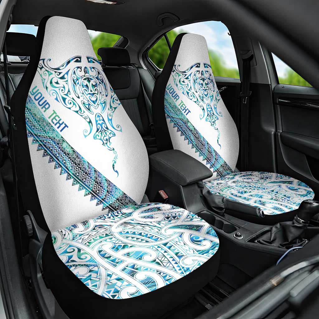 Kahui Whetu Paua shell Kowhaiwhai Taniko Personalised Car Seat Cover Manta Ray Shark-Turtle Maori Tribal Style LT9 One Size Blue - Polynesian Pride