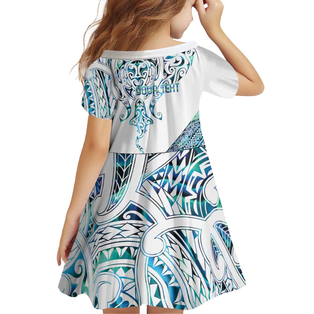 Kahui Whetu Paua shell Kowhaiwhai Taniko Personalised Family Matching Off Shoulder Maxi Dress and Hawaiian Shirt Manta Ray Shark-Turtle Maori Tribal Style LT9 - Polynesian Pride