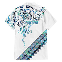 Kahui Whetu Paua shell Kowhaiwhai Taniko Personalised Family Matching Summer Maxi Dress and Hawaiian Shirt Manta Ray Shark-Turtle Maori Tribal Style LT9 - Polynesian Pride