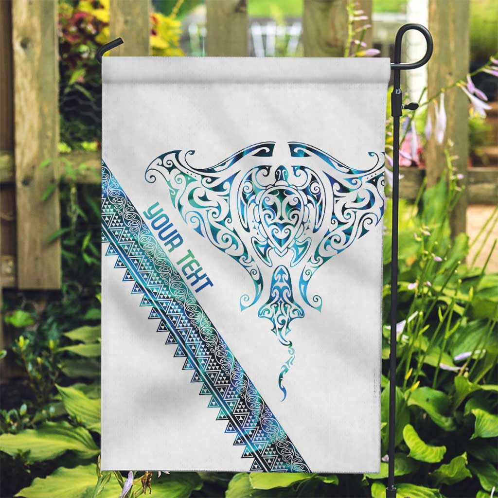 Kahui Whetu Paua shell Kowhaiwhai Taniko Personalised Garden Flag Manta Ray Shark-Turtle Maori Tribal Style LT9 Garden Flag Blue - Polynesian Pride