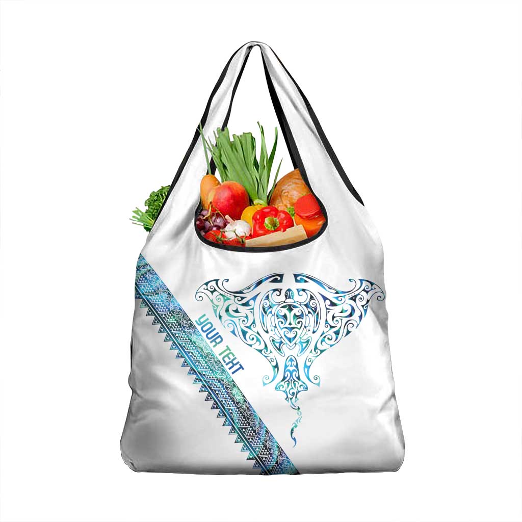 Kahui Whetu Paua shell Kowhaiwhai Taniko Personalised Grocery Bag Manta Ray Shark-Turtle Maori Tribal Style LT9 1-pack One Size Blue - Polynesian Pride