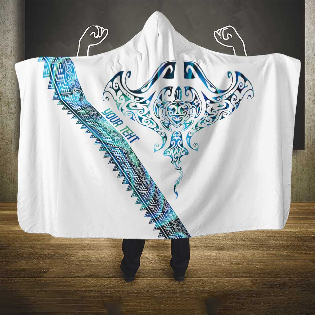 Kahui Whetu Paua shell Kowhaiwhai Taniko Personalised Hooded Blanket Manta Ray Shark-Turtle Maori Tribal Style LT9 - Polynesian Pride