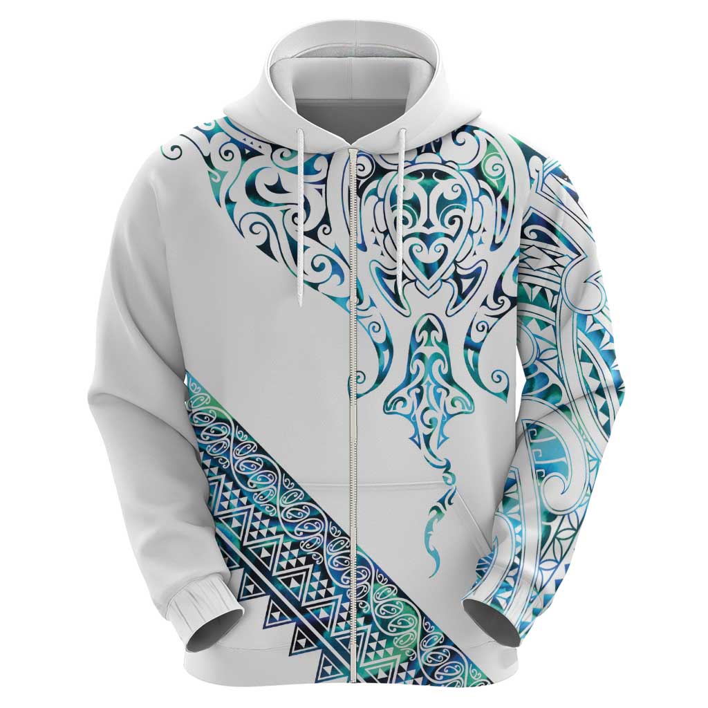 Kahui Whetu Paua shell Kowhaiwhai Taniko Personalised Hoodie Manta Ray Shark-Turtle Maori Tribal Style LT9 - Polynesian Pride